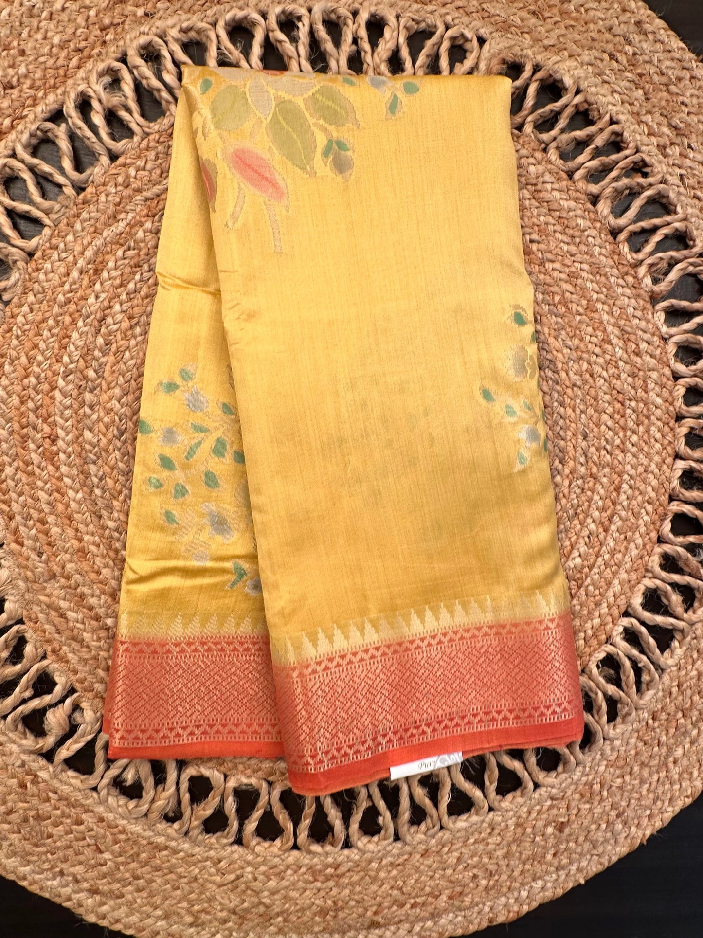 Yellow Vishakha Pure Silk Saree