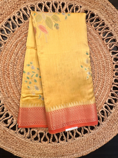 Yellow Vishakha Pure Silk Saree
