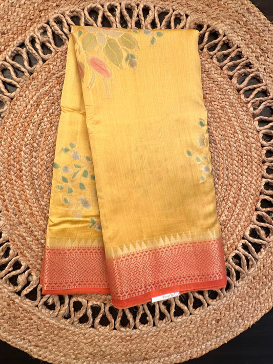 Yellow Vishakha Pure Silk Saree
