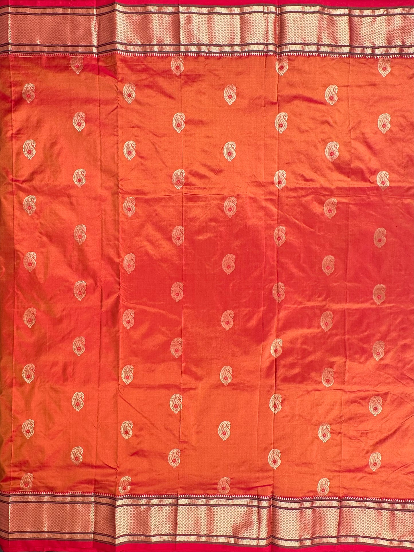 Orange Paithini Silk Saree