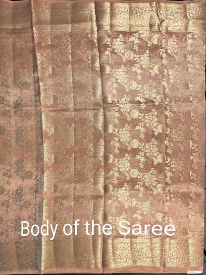 Baby Pink Tissue Silk Saree