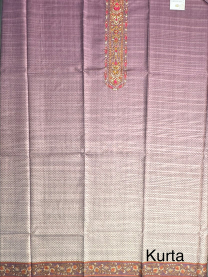 Purple Fancy Cotton 3-Piece Suit