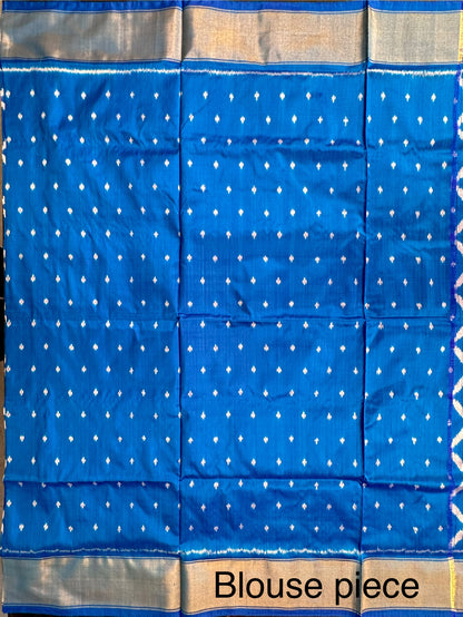 Blue Ikkat Patola Handloom Silk Saree
