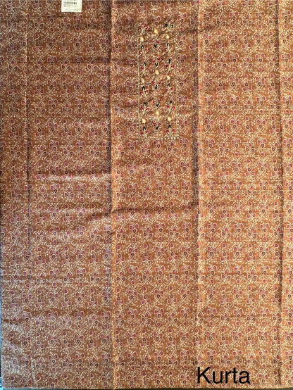 Ajrakh Print Chanderi 3-Piece Suit