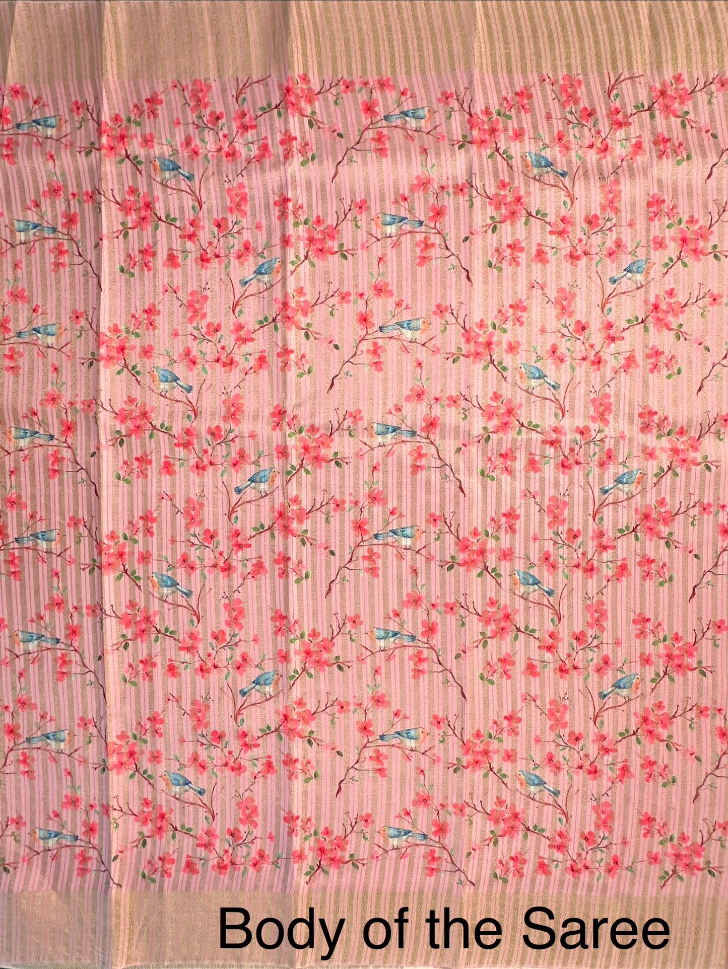 Beige-Pink Diraa Tissue Saree