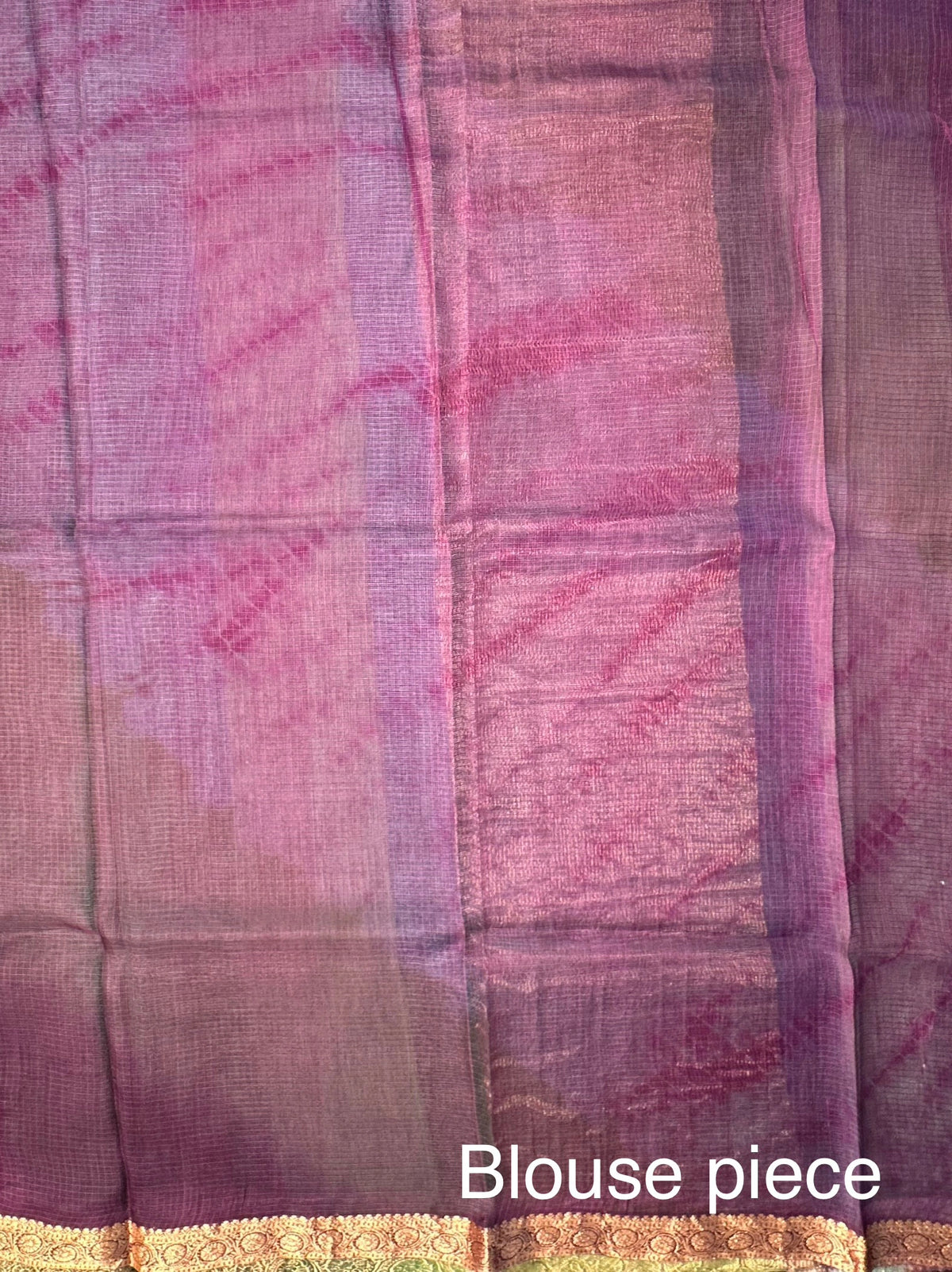 Sea Green-Green-Purple Shibori Kota Doria Pure Silk Saree