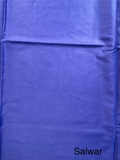Navy Blue Handloom Chanderi Suit