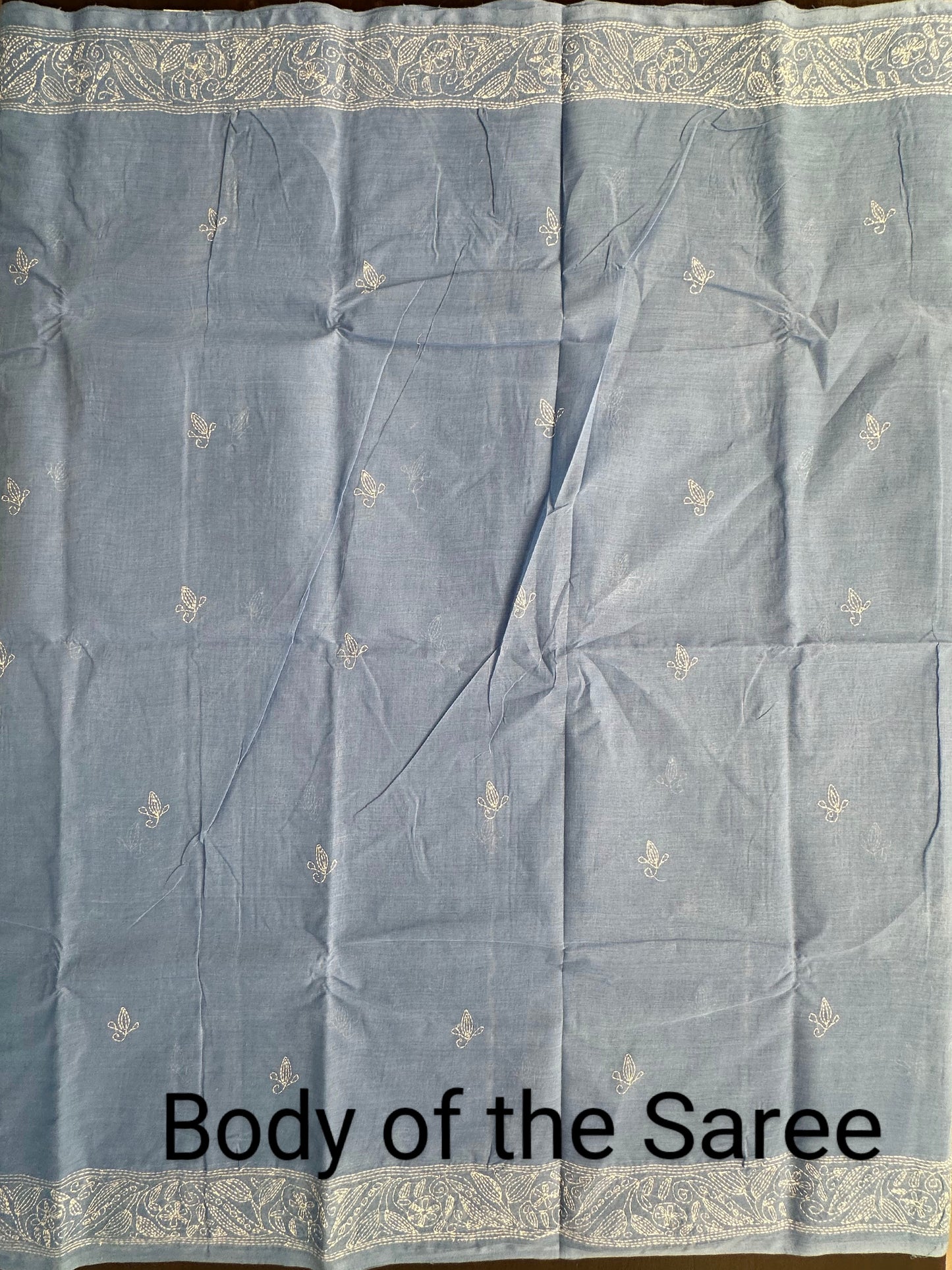 Cotton Saree With Kaantha  Embroidery