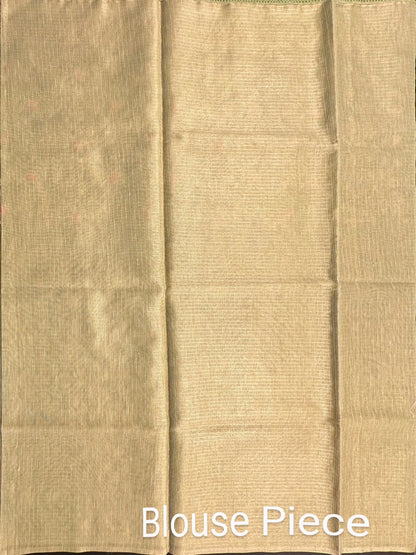 Parrot Green Fancy Tissue Saree
