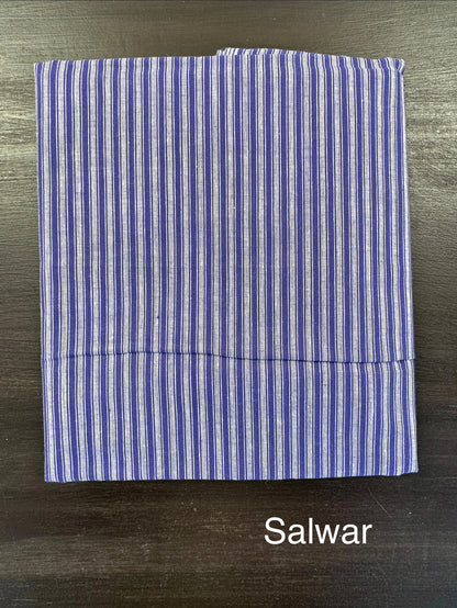 Blue Dharwad South Cotton 3-Piece Suit