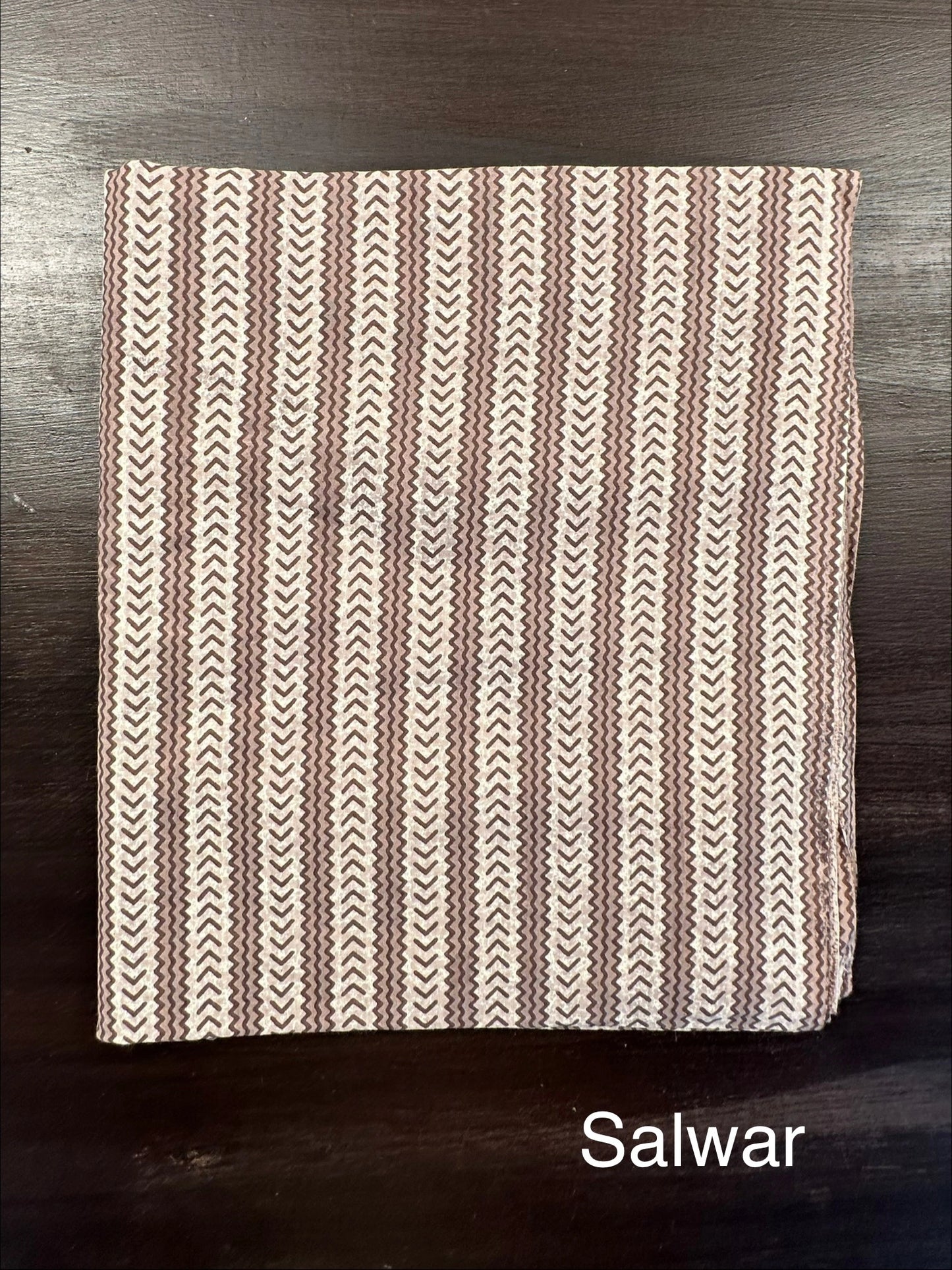 Brown Printed Pure Cotton 3-Piece Suit