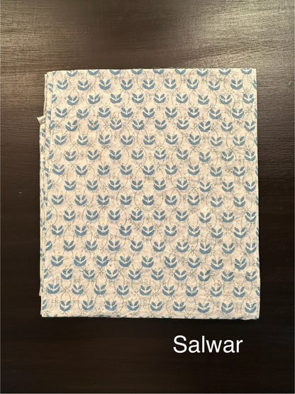 Grey Printed Pure Cotton Suit