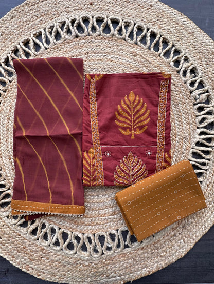 Rust Printed Rati Pure Cotton Suit