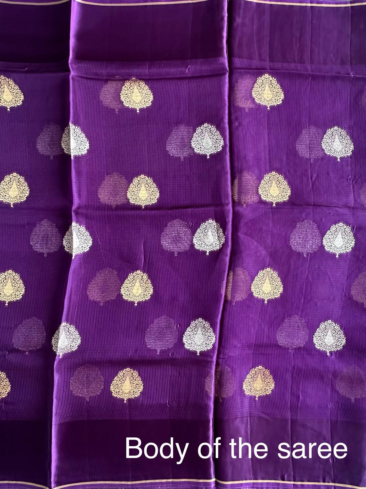 Purple Manika Kota Doria Art Silk Saree