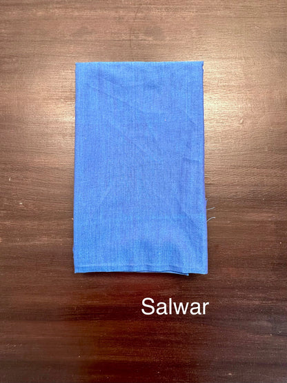 Blue Jacquard 3-piece Unstitched Cotton Suit