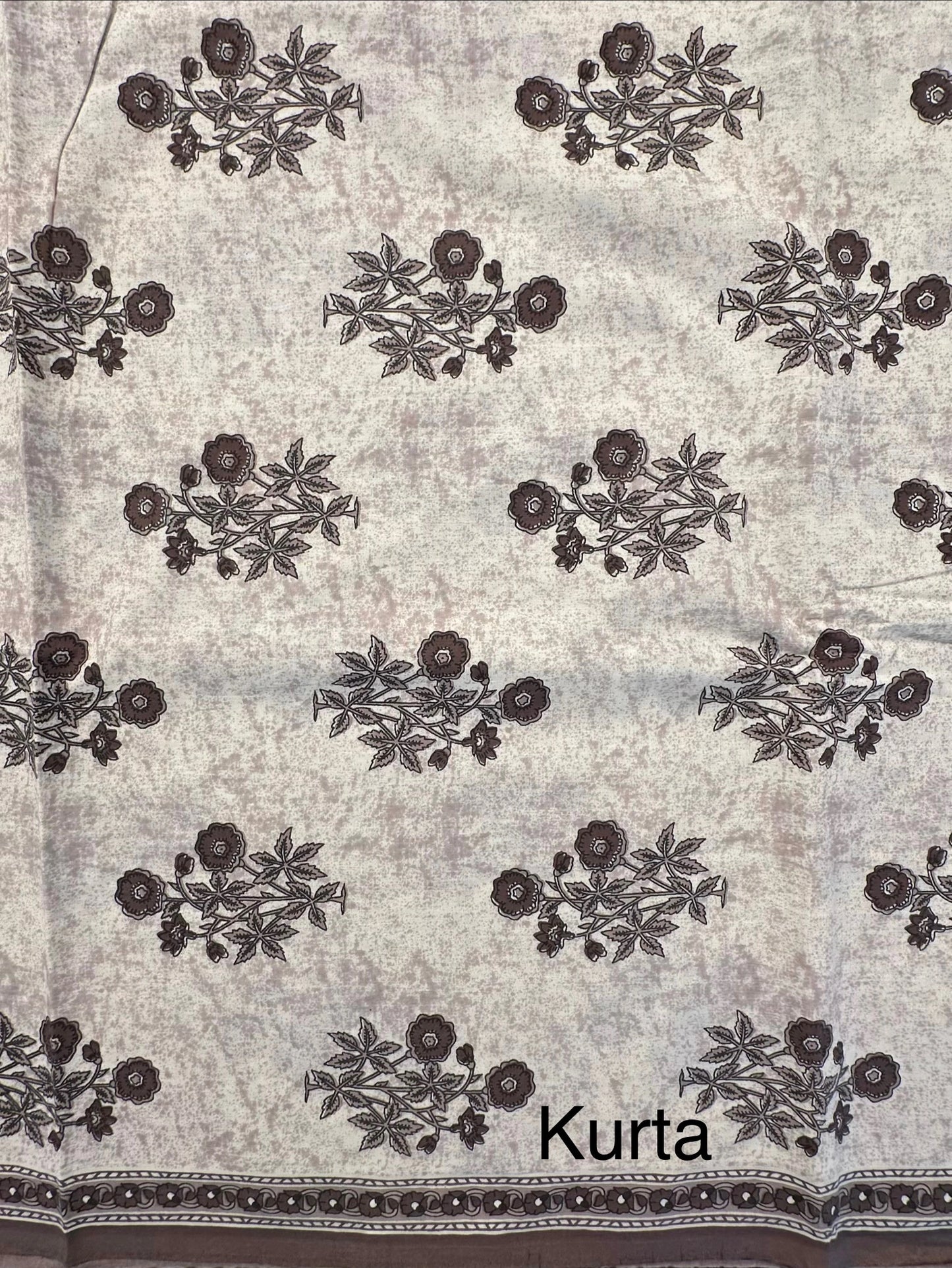 Brown Printed Pure Cotton 3-Piece Suit
