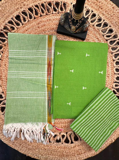 Parrot Green Jhankar South Cotton 3-Piece Suit