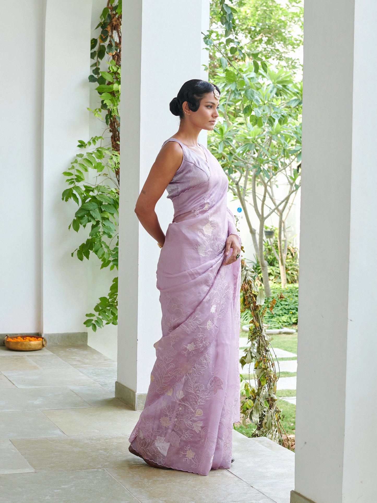 Applique Organza Saree