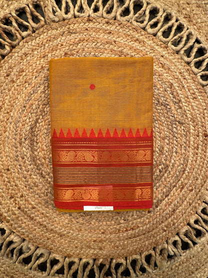 Mustard Narayanpet Cotton Saree