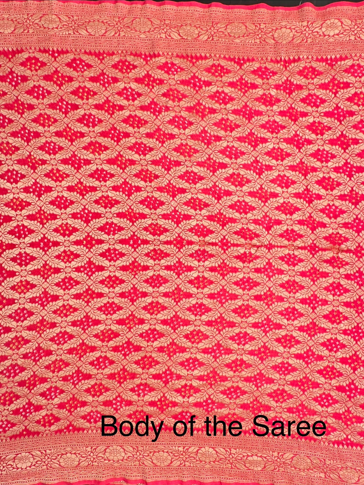 Coral Pink Gharchola Bandhej Pure Georgette Saree