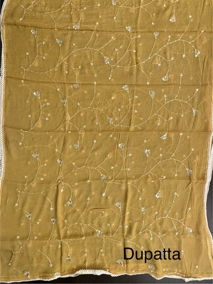 Mehndi Green Pure Cotton 3-Piece Suit