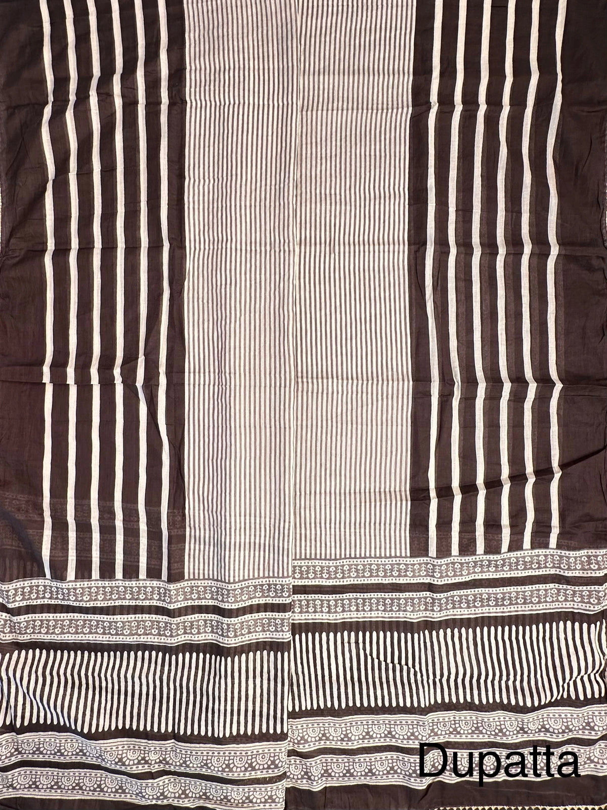 Brown Jaipuri Necktie Cotton 3-Piece Suit