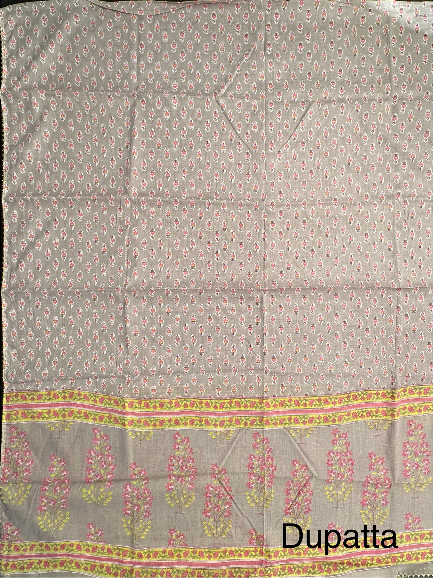 Light Gray Jaipuri Necktie Cotton 3-Piece Suit