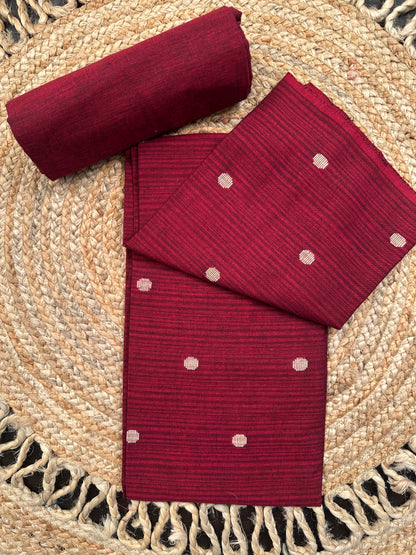 Maroon South Cotton Suit