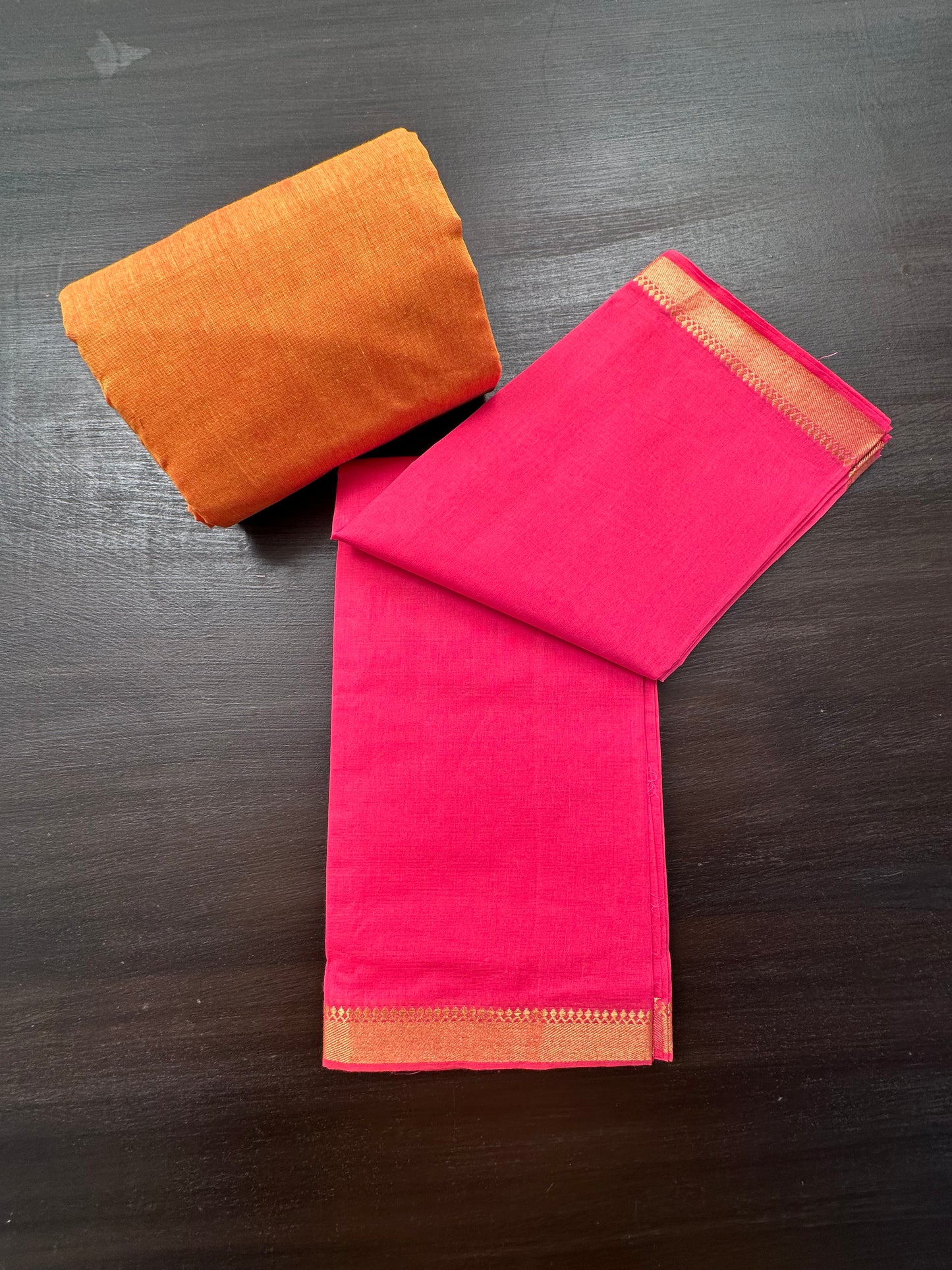 Rani-Mustard Mangalgiri Pure Cotton Unstitched 3-Piece Suit