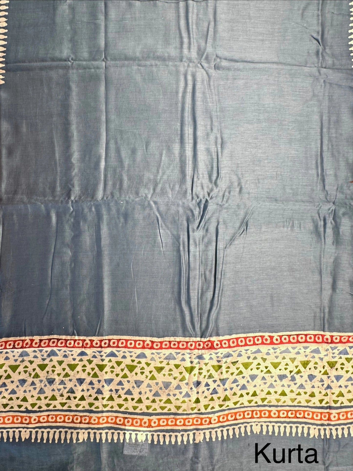 Blue Trisha Printed Chanderi 3-Piece Unstitched Suit