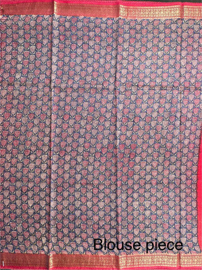 Red Muga Silk Saree