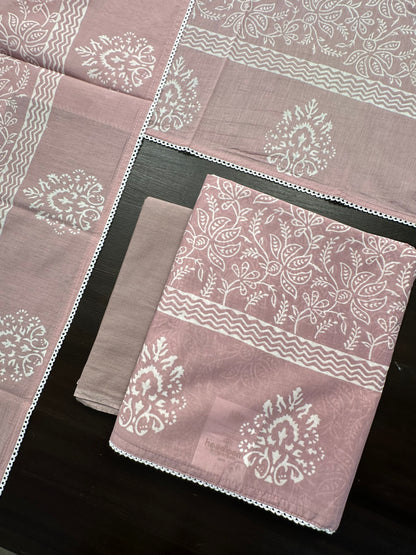 Pink Printed Pure Cotton Suit