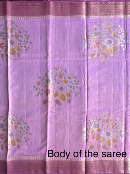 Purple Vishakha Pure Silk Saree