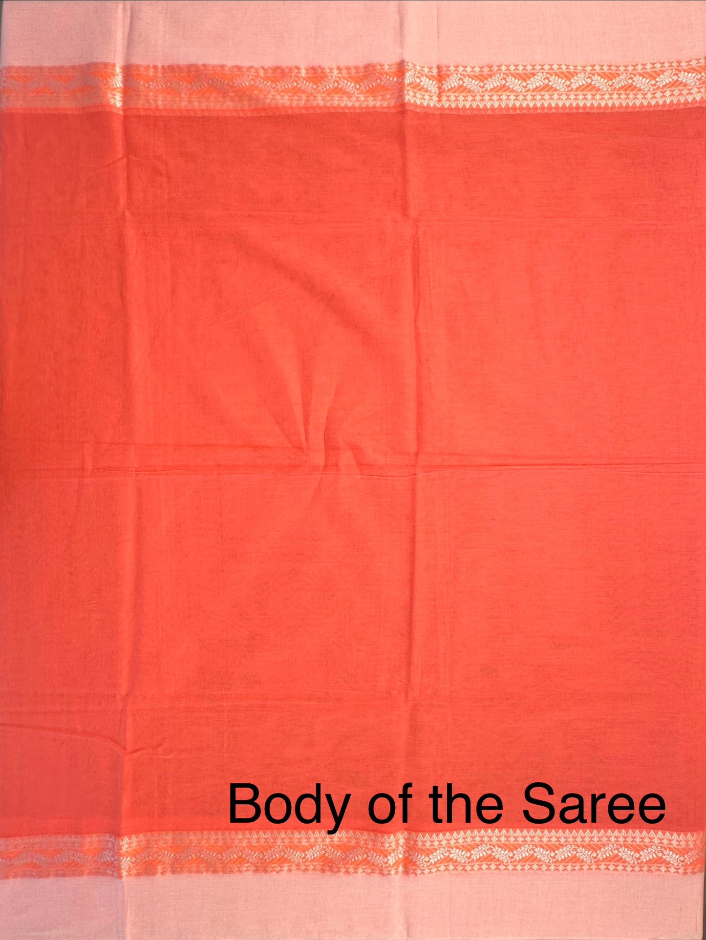 Peach Piku Bengal Cotton Saree