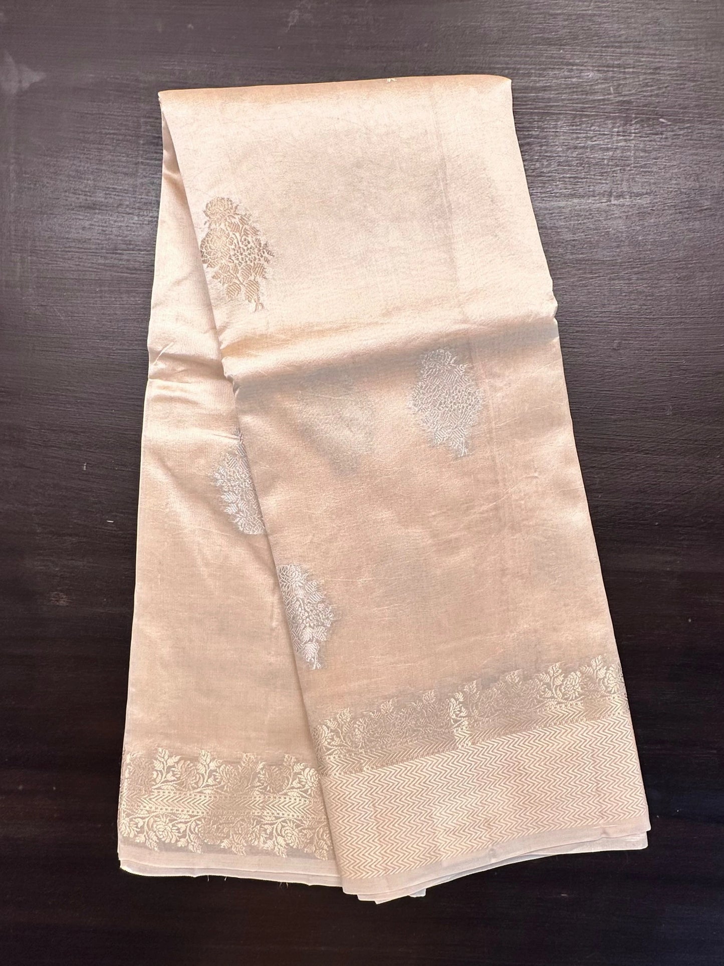 Light Beige Vishakha Pure Silk Saree