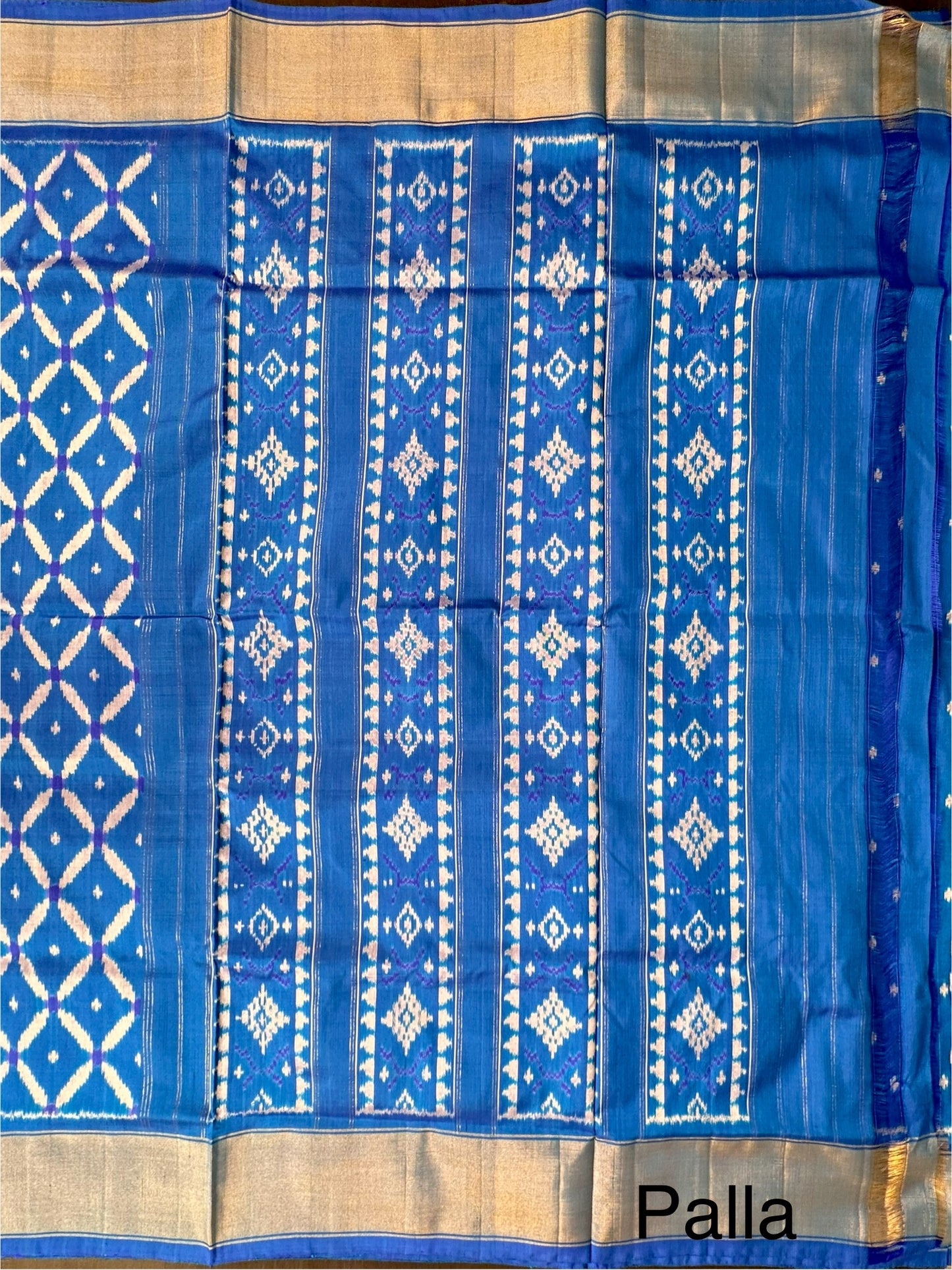 Blue Ikkat Patola Handloom Silk Saree
