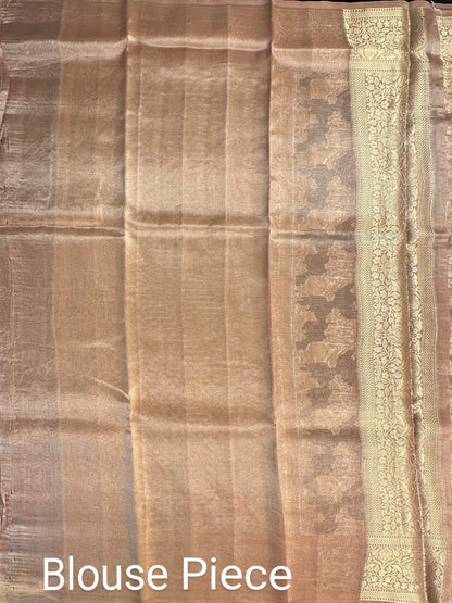 Baby Pink Tissue Silk Saree