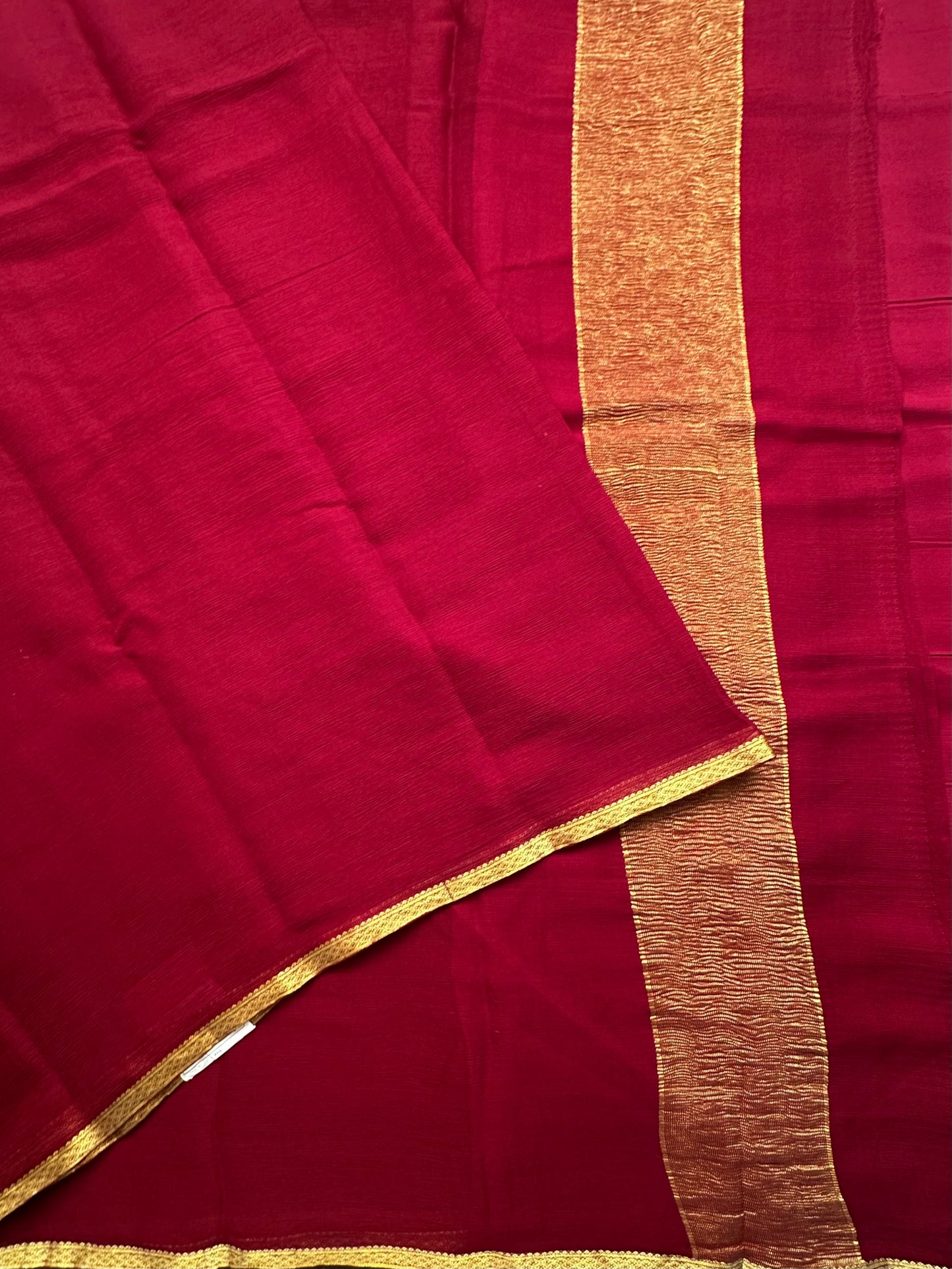 Wine Pure Chiffon Saree
