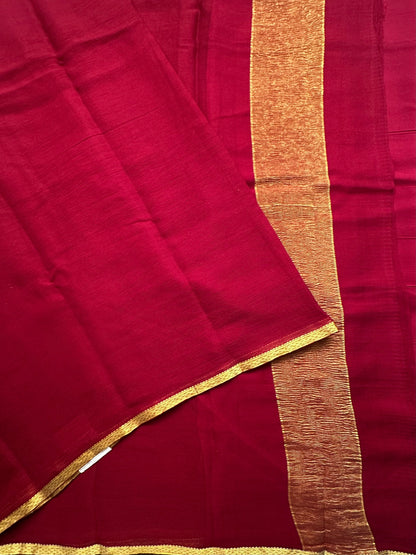 Wine Pure Chiffon Saree
