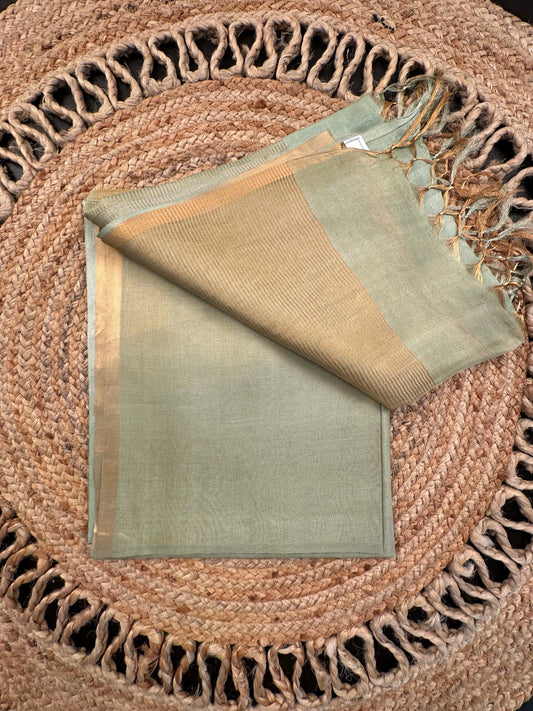 Pista Green Pure Tissue Silk Saree