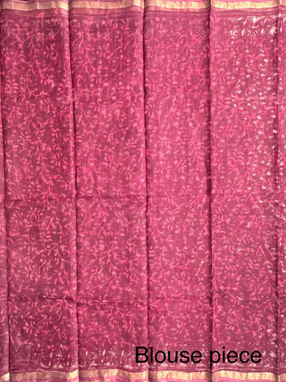 Purple Kota Doria Cotton-Silk Saree