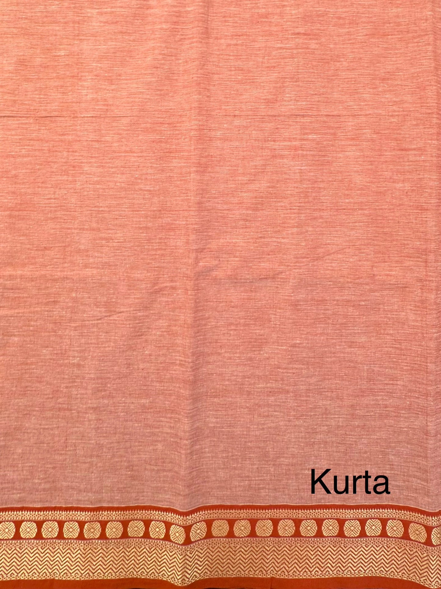 Peach Dharwad South Cotton 3-Piece Suit