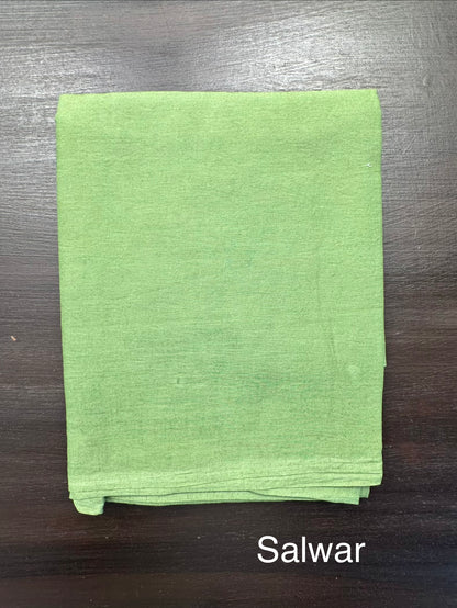 Green Fancy Cotton 3-Piece Suit