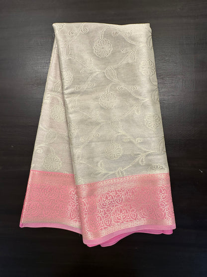 Cream-Pink Seerat Tissue Saree