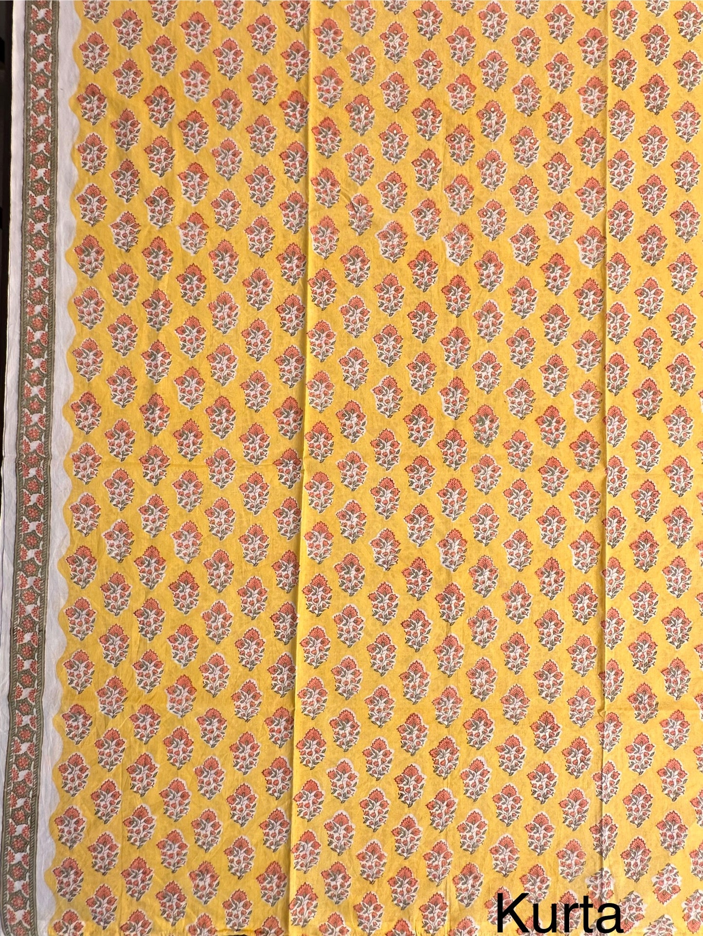 Yellow Printed Pure Cotton Suit