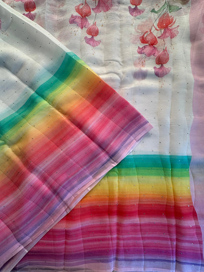 Satrangi Pure Chiffon Saree