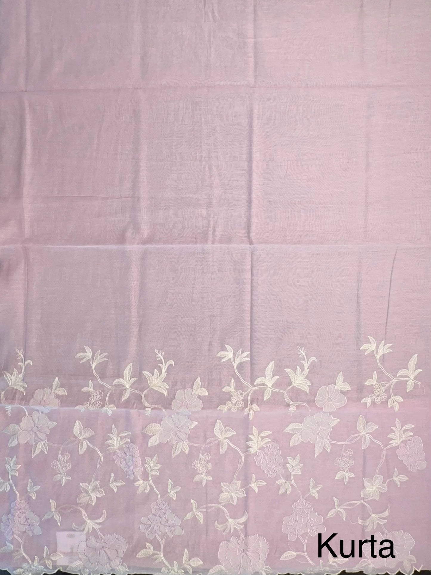 Pink Cotton Chanderi 3-Piece Unstitched Suit
