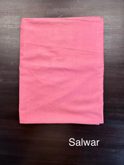 Pink Chanderi 3-Piece Unstitched Suit With Madhubani Dupatta
