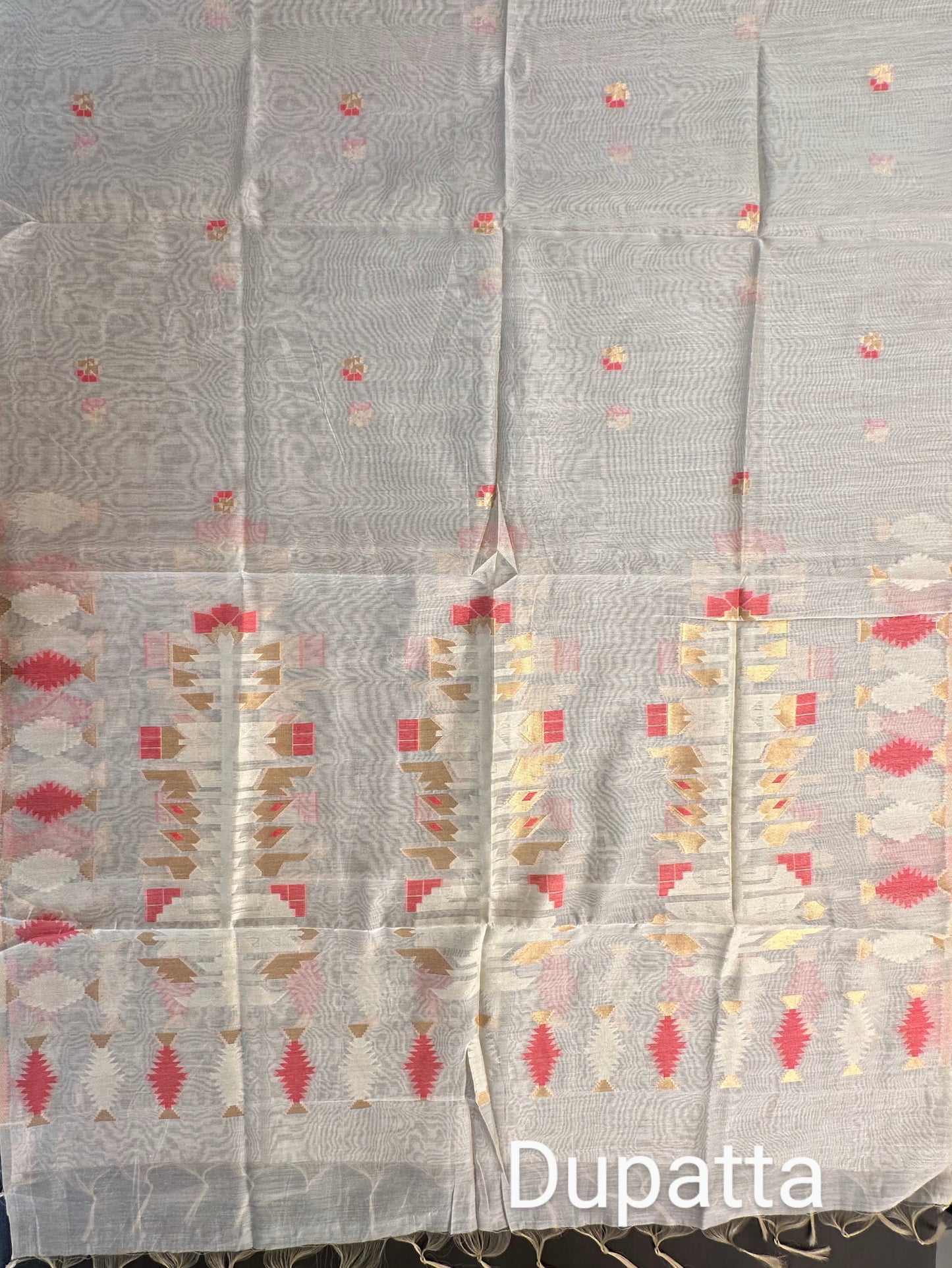 Red Jacquard Handloom Suit