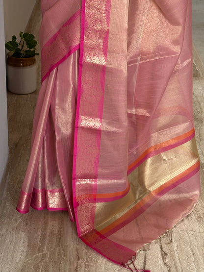 Pink Nimrit Tissue Saree